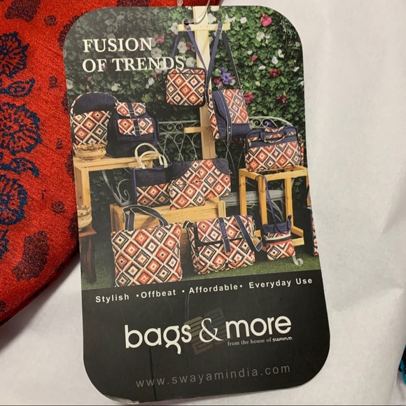 BAGS & MORE mini cross body bag NWT red pattern new - Picture 3 of 7